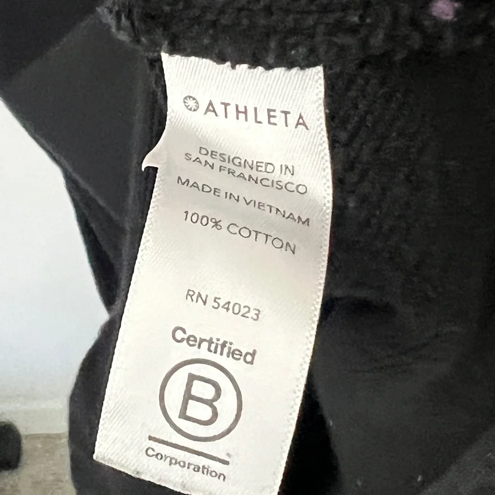 Athleta Yogi High Low Hooded Tunic Black Sweatshirt - Large - Picture 9 of 10